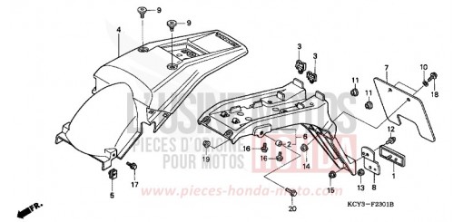 KOTFLUEGEL, HINTEN (XR400RT,V,W,X-ED/DK/U) XR400RT de 1996